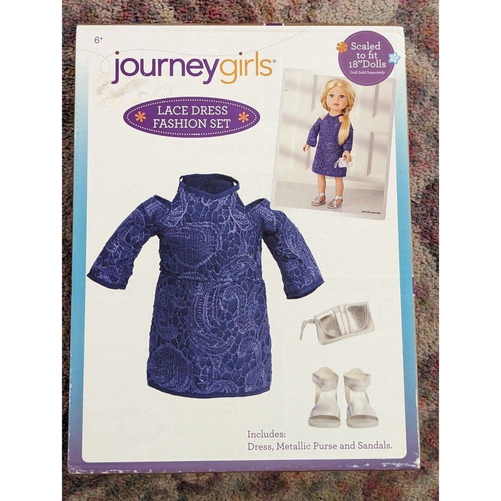 18" Doll Dress Shoes Purse outfit Journey Girls New in Box Sapphire blue